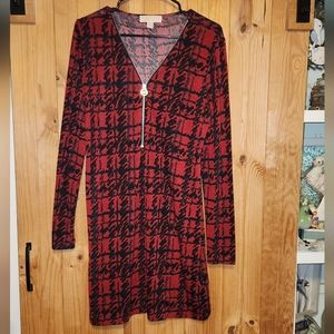 Michael Kors Sweater Dress Red & Black Size Large